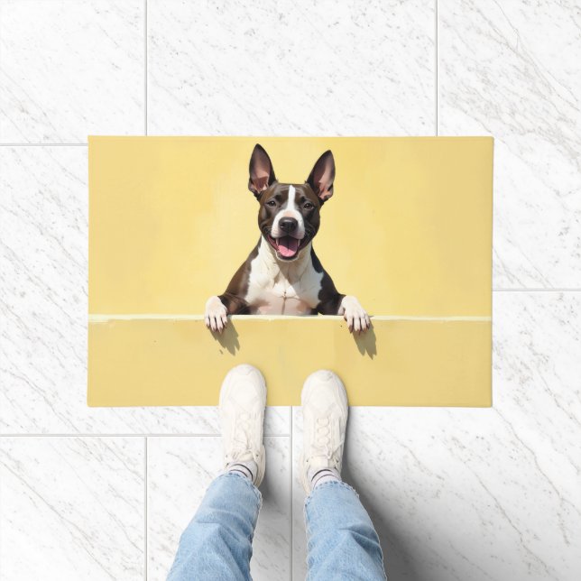 Arte de Tapete de Porta Bull Terrier (Interior)