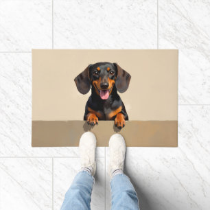 Arte de Tapete de Porta de Cachorro Dachshund