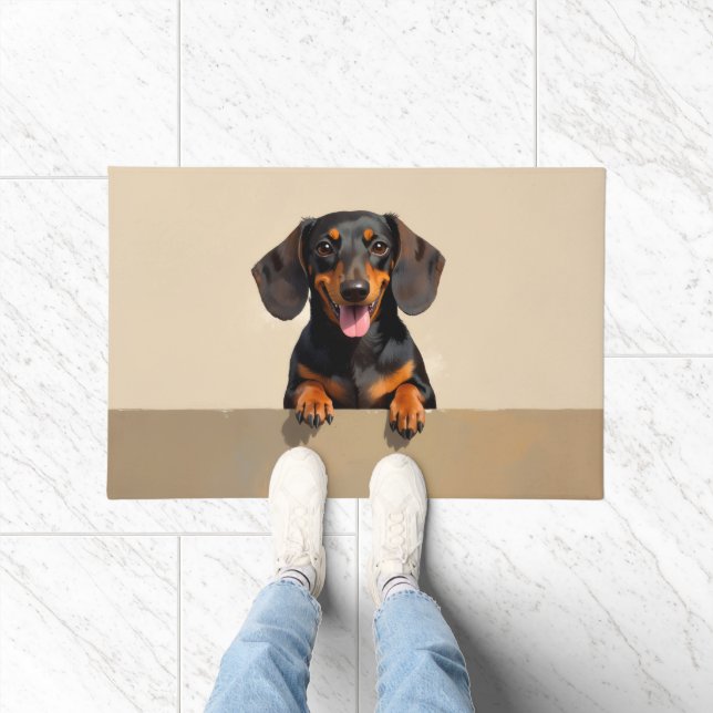 Arte de Tapete de Porta de Cachorro Dachshund (Interior)