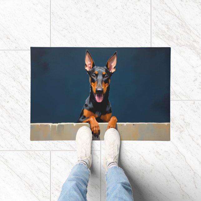 Arte de Tapete de Porta de Cachorro Doberman (Interior)