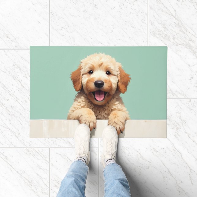 Arte de Tapete de Porta de Cachorro Goldendoodle (Interior)