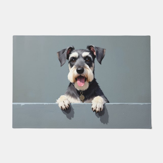 Arte de Tapete de Porta de Cachorro Schnauzer (Frente)