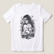 Arte de Tatuagem de Mulher Caveira de Açúcar Gótic