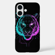 Arte de tigre digital neon