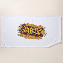 arte de toalha de praia grafite