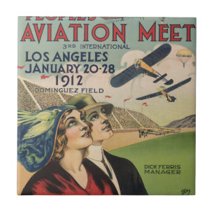 Arte de Viagem do Show Aéreo Retrô 1912 Los Angele