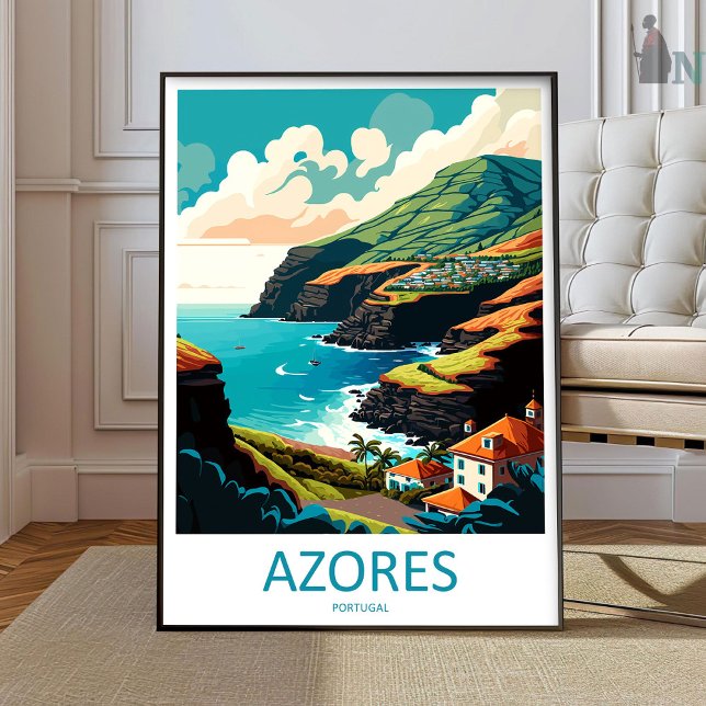 Arte de viagem dos Açores Impressão Arte de parede (Criador carregado)