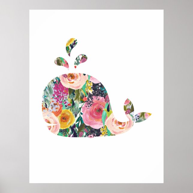 Arte de viveiro de impressão de muro de baleia (Frente)