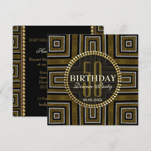 Arte Deco Bronze, 50.º Convite de Aniversário Do