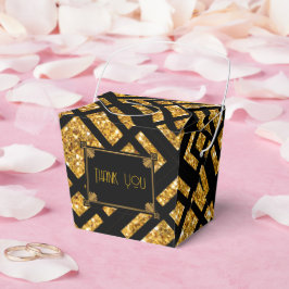 Arte Deco Casamento Negro e Dourado Tirar Caixa de