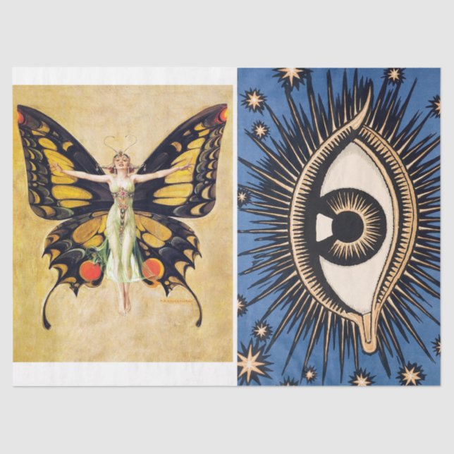 Arte Deco Colagem de Papel Tecido de Desvinculação (Frente )