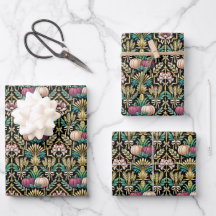Arte Deco de Colheita de Outono Glam Green