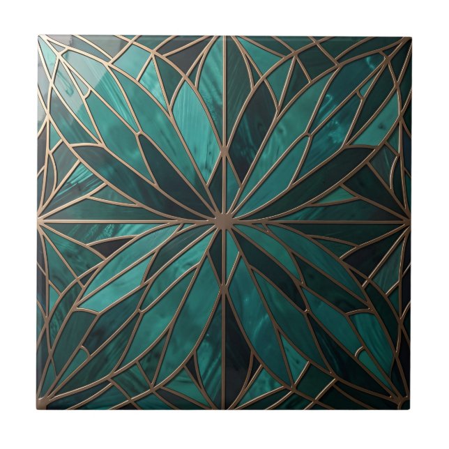 Arte Deco de Luxo com Estrela Geométrica Dourada (Frente)