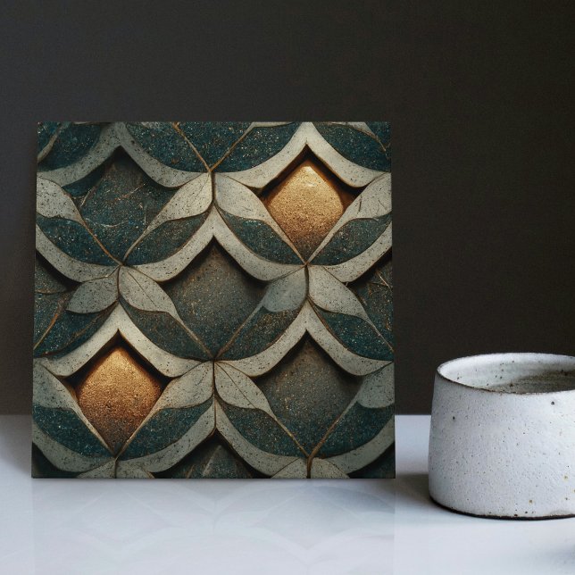 Arte Deco Dice Padrão Dois Arte Azul Nouveau (Criador carregado)