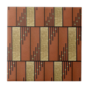 Arte Deco Em Dourado E Tan