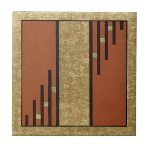 Arte Deco Em Dourado E Tan