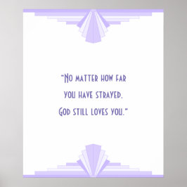 Arte deco em lilás com Poster de citação cristã