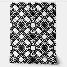 Arte Deco Entrelaçado Preto e Branco
