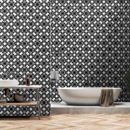 Arte Deco Entrelaçado Preto e Branco