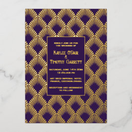 Arte Deco Foil Casamento/Aniversário/Convite de fe