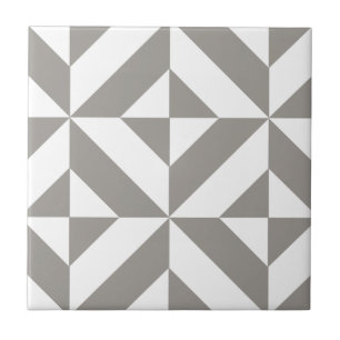 Arte Deco Geométrico Cinza Prata