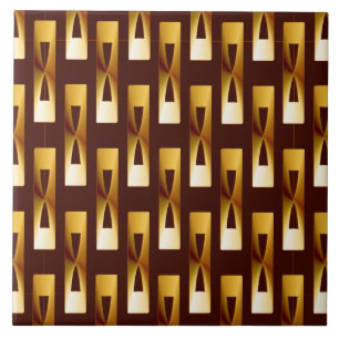 Arte Deco Geométrico Metálico - Dourado e Chocol