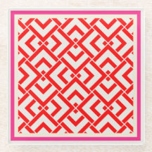 Arte deco, impressão vermelho em cores vibrantes