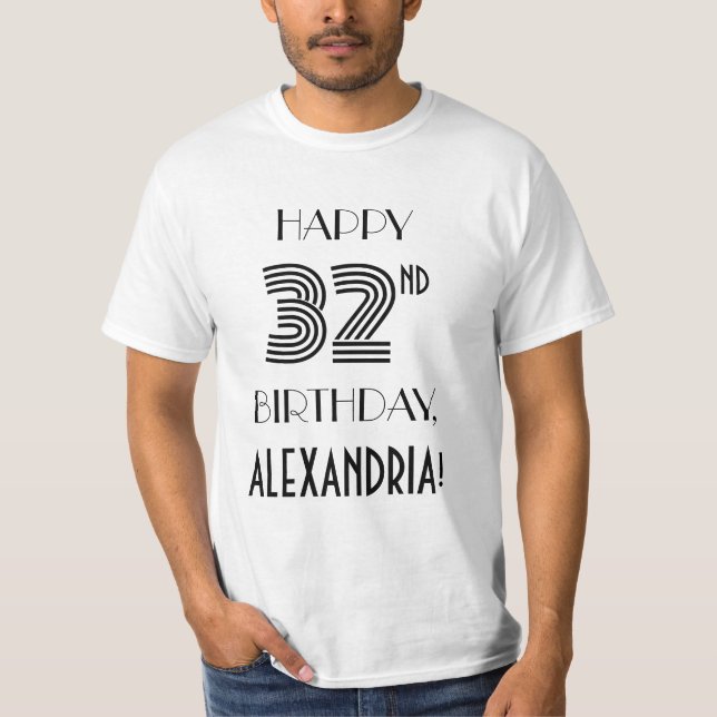 Arte Deco Inspirava Exame 32ª Camisa de Festa de a (Frente)