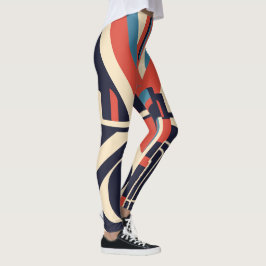 Arte Deco Leggings Geométricas para 4 de julho