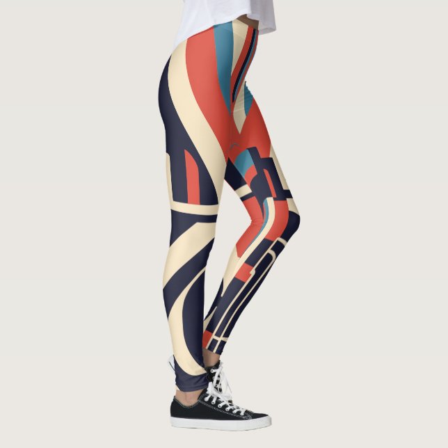 Arte Deco Leggings Geométricas para 4 de julho (Direita)