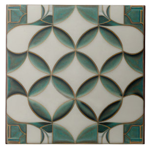 Arte Deco Padrão Verde Decoração de Parede Arte No