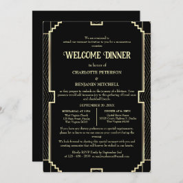 Arte Deco Reensaio Preto Convite para Janto de Boa