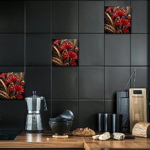 Arte Deco Vermelho e Dourado