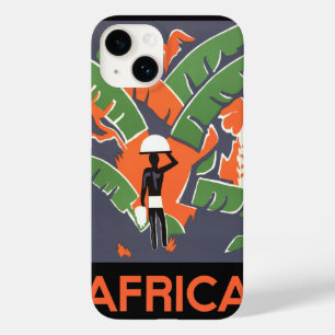 Arte Deco Vintage de Viagem, Indígena na Selva Afr