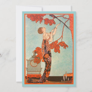 Arte Deco Vintage, Pássaro Volúvel por George Barb