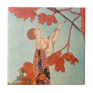 Arte Deco Vintage, Pássaro Volúvel por George Barb
