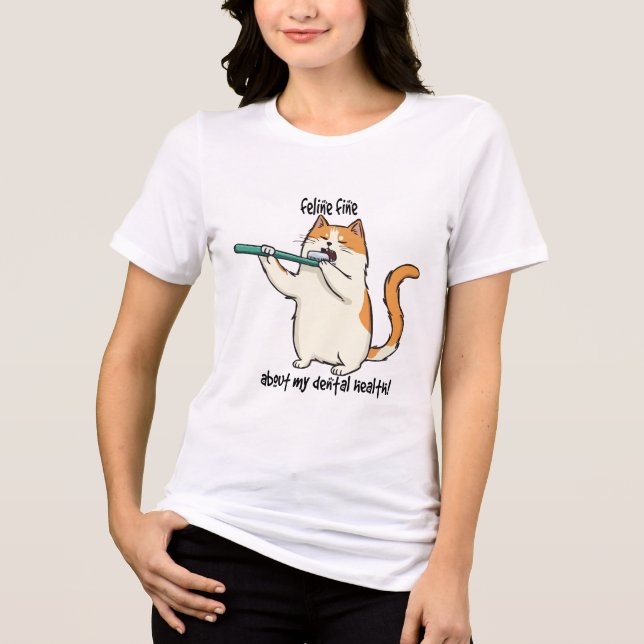 Arte Dental de Gato Engraçado "Felino Bem" (Frente)