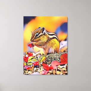 Arte Digital de Esquilo Pintura Impressão em Tela