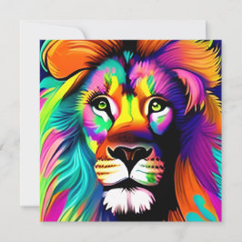 Arte Digital de Leão Colorido