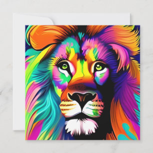Arte Digital de Leão Colorido