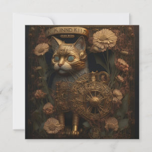 Arte Digital Gótico de Gato Steampunk