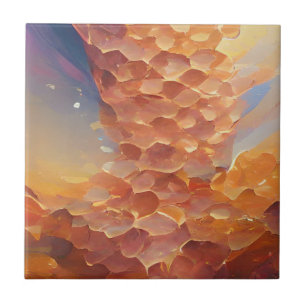 Arte digital rosa de abstrato de de ouro Honeycomb