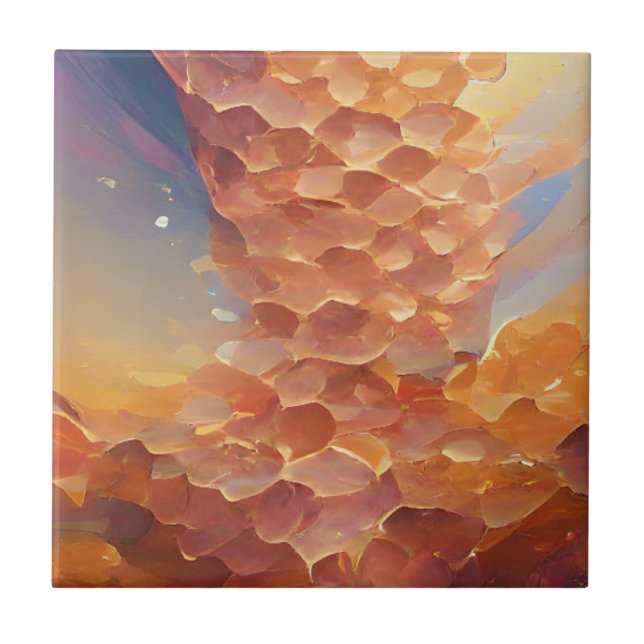 Arte digital rosa de abstrato de de ouro Honeycomb (Frente)