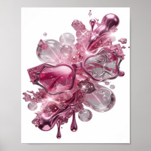 Arte Dinâmica Prata IMPRESSÃO DE ARTE ABSTRATA v2