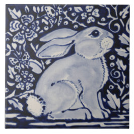Arte do Azulejo 6" Floral Designer do Coelho Azul 