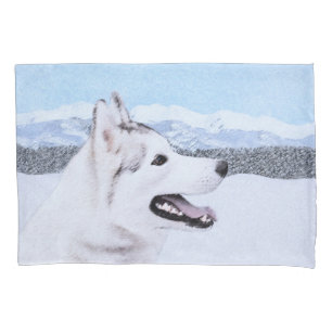 Arte do cão da pintura do rouco Siberian (prata e