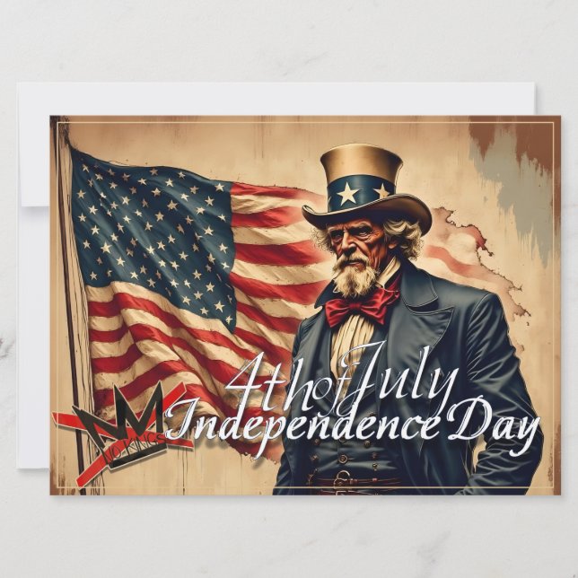 Arte do Dia da Independência do Tio Sam Sem Reis (Frente)
