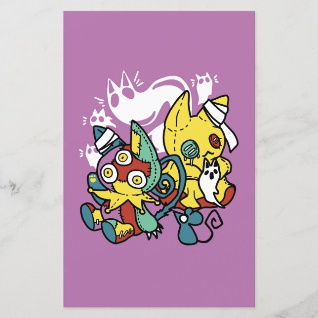 Arte do Dia das Bruxas de Gatos Cerrantes: Assusta (Frente)