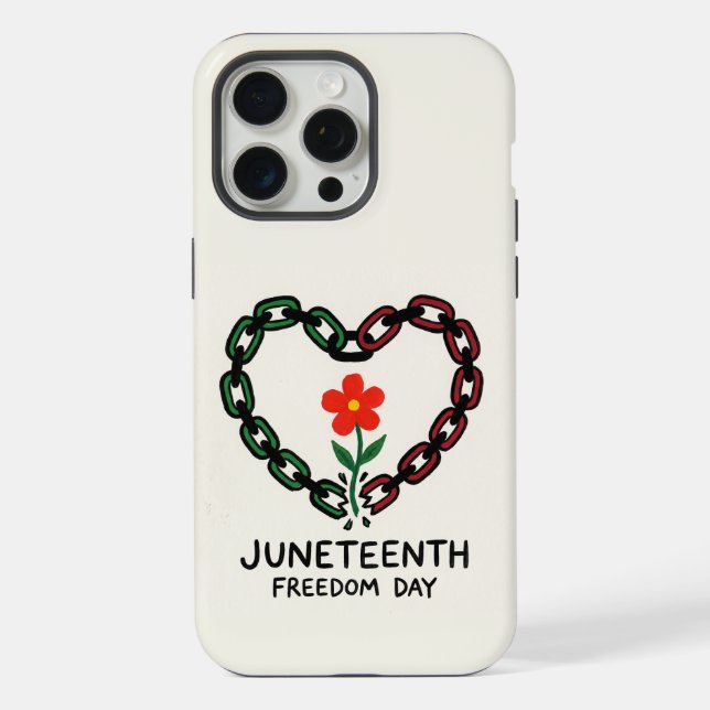Arte do Juneteenth do Coração da Corrente Quebrada (Verso)
