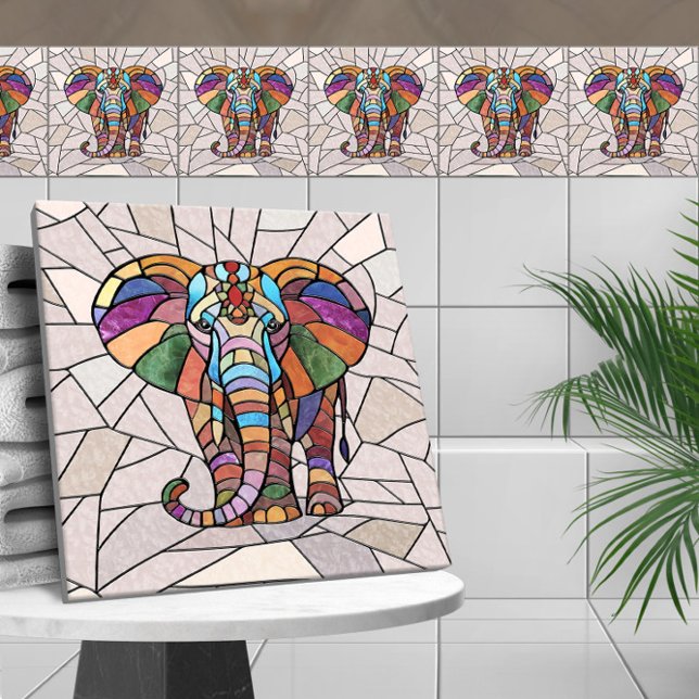 Arte do mosaico do Elefante Corajoso (Criador carregado)